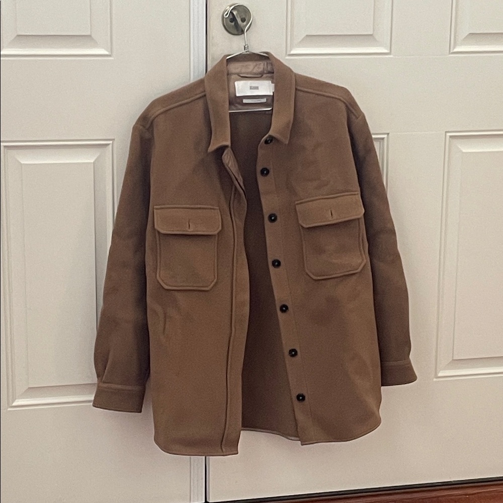 Closed Brown Button-Up Shirt Jacket